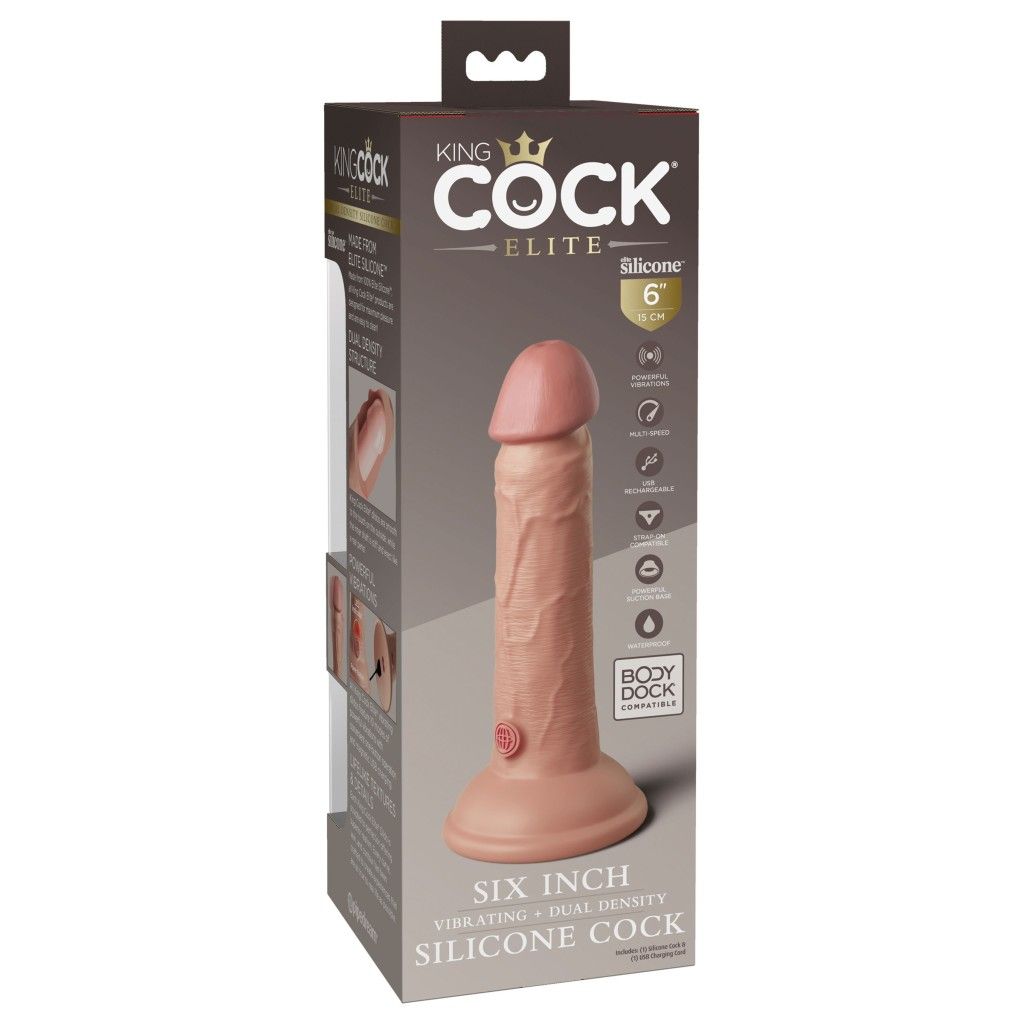 Dildo Vibratore King Cock 15 bianco