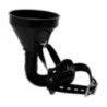 Maschera BDSM con imbuto per pissing nera