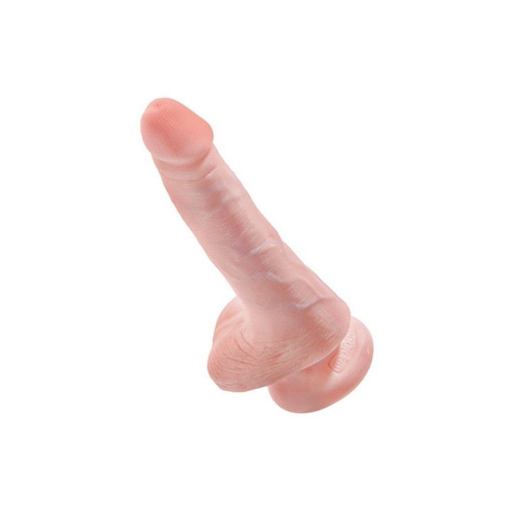 Dildo con ventosa fallo realistico vaginale king cock 6 testicoli