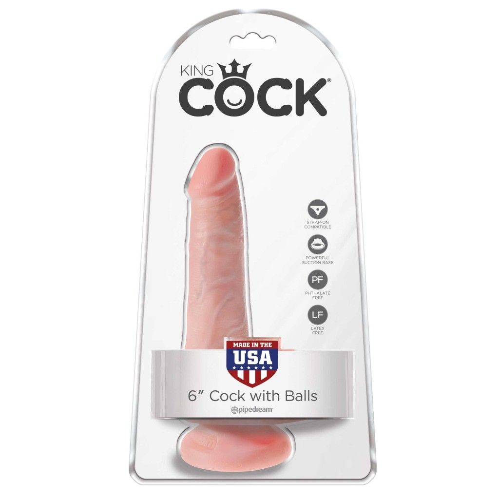 Dildo con ventosa fallo realistico vaginale king cock 6 testicoli