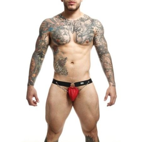 Jockstrap rosso con catena di Dngeon