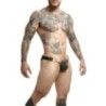 Jockstrap verde militare catena + clip Dngeon