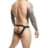Jockstrap verde militare catena + clip Dngeon