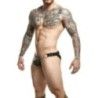 Jockstrap verde militare catena + clip Dngeon