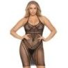 Abito sexy multi rete scollo americana nero Abito sexy multi rete scollo americana nero