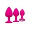 Plug anale 3 pz Cheeky Gem rosa