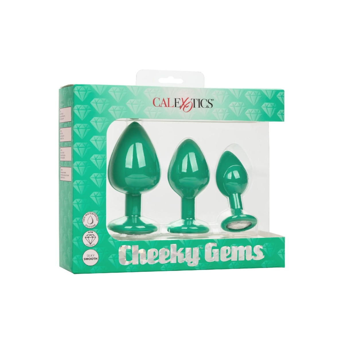 Kit plug anale Cheeky Gems 3 Pcs verde