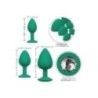 Plug anale 3 pz Cheeky Gem verde Plug anale 3 pz Cheeky Gem verde