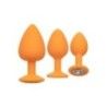 Plug anale 3 pz Cheeky Gem arancione