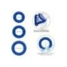 Set 3 Anelli pene e testicoli silicone blu Set 3 Anelli pene e testicoli silicone blu