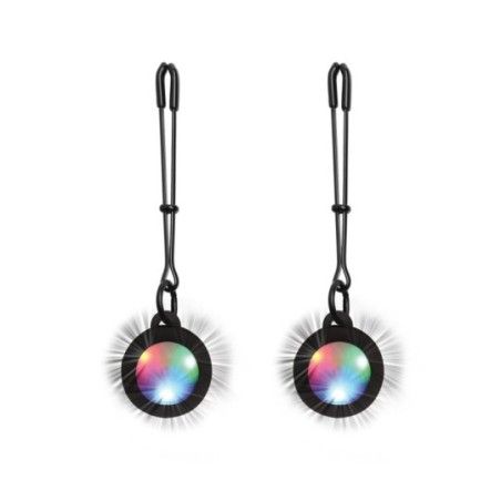Pinze capezzoli con Luci LED Tonde nere