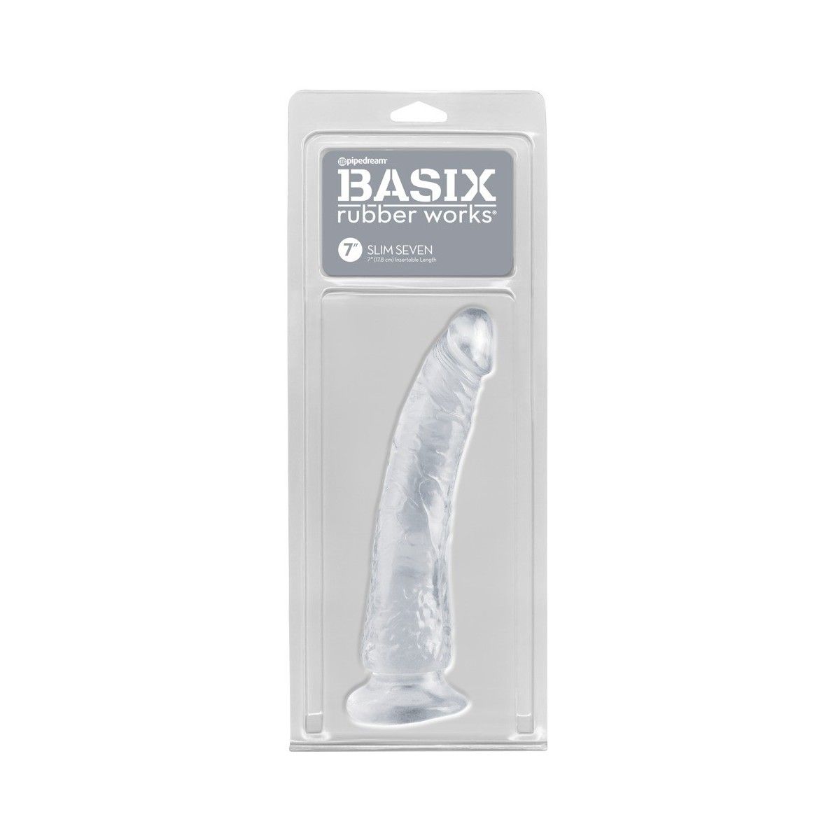 Dildo con ventosa Slim 18cm trasparente