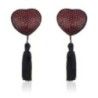 Copri capezzoli cuore strass rossi e frange