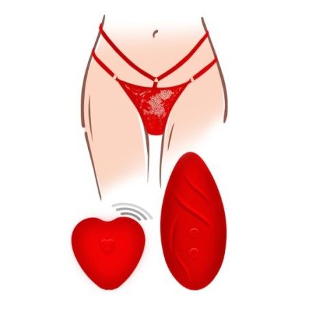 Slip e Stimolatore vaginale telecomando rosso