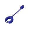 Anello pene con plug blu vibrante Anello pene con plug blu vibrante