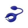 Anello pene con plug blu vibrante Anello pene con plug blu vibrante