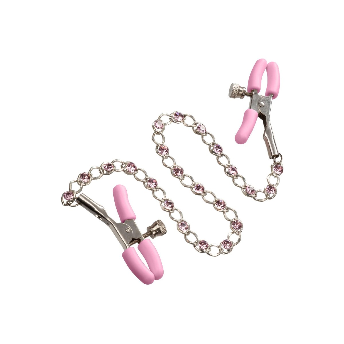 Strizza capezzoli rosa Crystal Chain Nipple Clamps