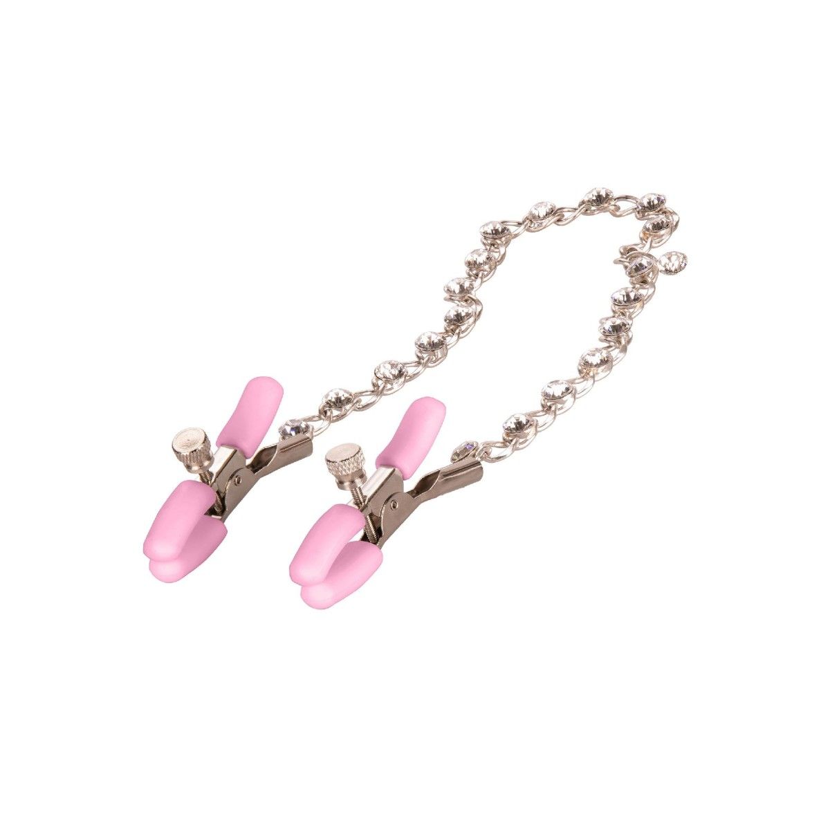 Strizza capezzoli rosa Crystal Chain Nipple Clamps