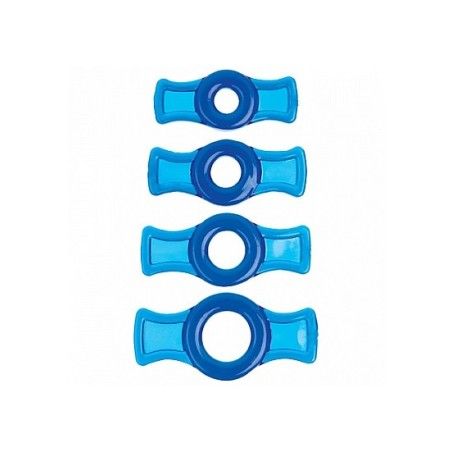 Set 4 Anelli fallici blu TitanMen