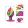 Plug anale large multicolore in silicone Plug anale large multicolore in silicone