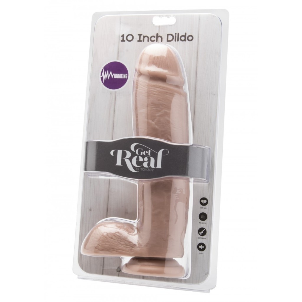 Vibratore realistico maxi vaginale Dildo 10 Inch w.Balls Vibrator