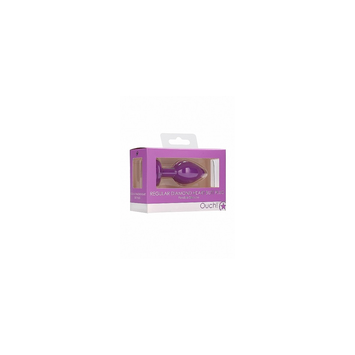 Plug con gioiello Diamond Heart Butt Plug - Regular - Purple