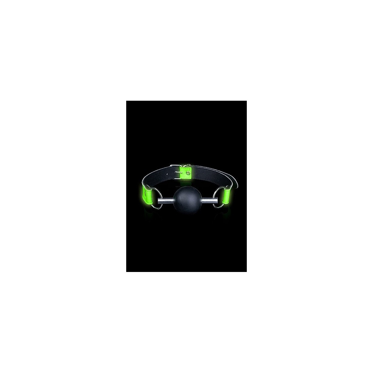 Morso bondage Solid Ball Gag - Glow in the Dark - Neon Green/Black