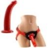 Set strapon imbracatura e dildo rosso Set strapon imbracatura e dildo rosso