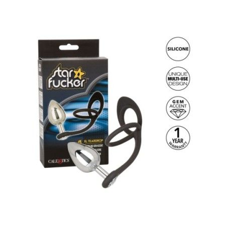 Plug anale goccia e doppio anello fallico L