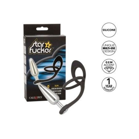 Plug anale goccia e doppio anello fallico M