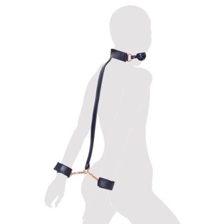 Imbragatura costrittiva manette e ball gag
