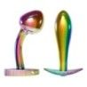 Coppia plug anali pietra metallo arcobaleno Coppia plug anali pietra metallo arcobaleno