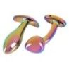 Coppia plug anali pietra metallo arcobaleno Coppia plug anali pietra metallo arcobaleno