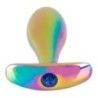 Coppia plug anali pietra metallo arcobaleno Coppia plug anali pietra metallo arcobaleno
