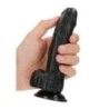 Dildo realistico curvo ventosa 17 cm nero