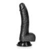 Dildo curvo testicoli ventosa 20 cm nero Dildo curvo testicoli ventosa 20 cm nero