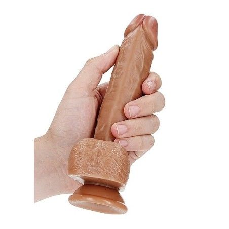 Dildo realistico dritto ventosa 20 cm mulatto