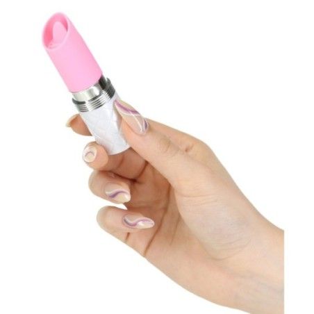 Vibratore mini a rossetto con lingua Lusty rosa