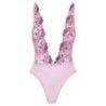 Body sexy trasparente con ricami rosa Body sexy trasparente con ricami rosa