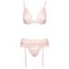 Set sexy reggiseno perizoma reggicalze rosa Set sexy reggiseno perizoma reggicalze rosa