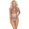 Set sexy reggiseno perizoma reggicalze lilla