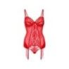 Corsetto e perizoma reggicalze pizzo rosso Corsetto e perizoma reggicalze pizzo rosso