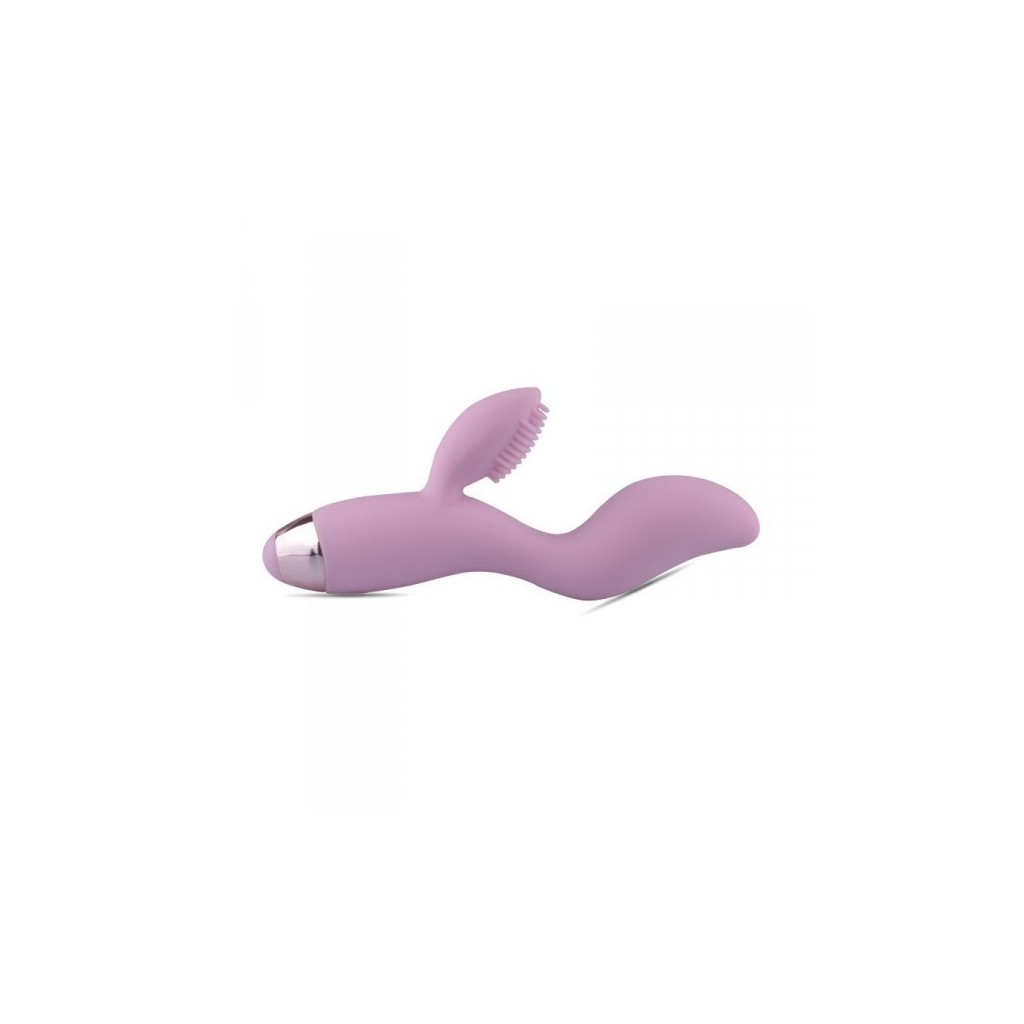 Vibratore rabbit vaginale doppio in silicone rosa dildo vibrante con stimolatore clitoride