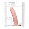 Vibratore Strapon cavo 24,5 cm pelle chiara Vibratore Strapon cavo 24,5 cm pelle chiara