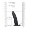 Vibratore Strapon cavo 18,5 cm nero Vibratore Strapon cavo 18,5 cm nero