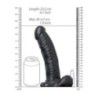Fallo Strapon cavo con testicoli 23 cm nero Fallo Strapon cavo con testicoli 23 cm nero