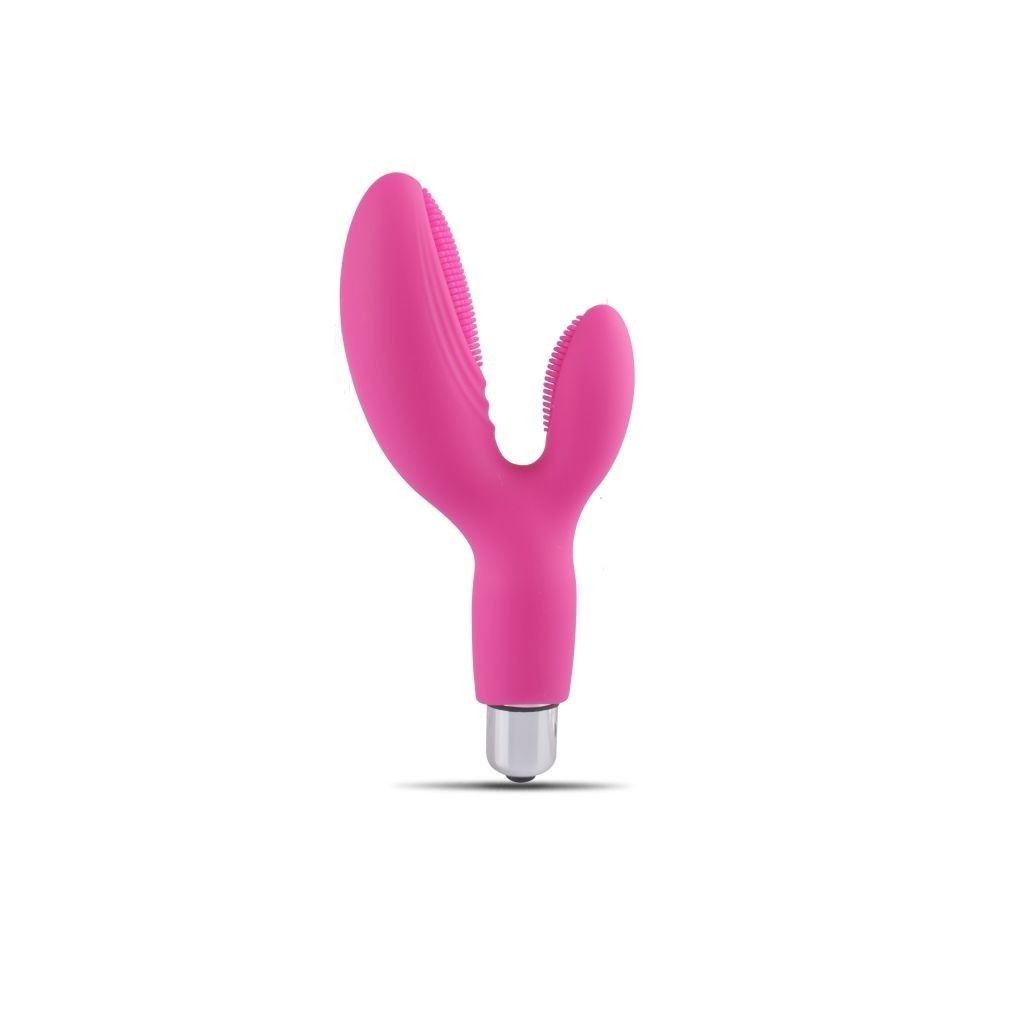 Vibratore doppio stimolatore clitoride fallo vaginale vibrante in silicone bold plus