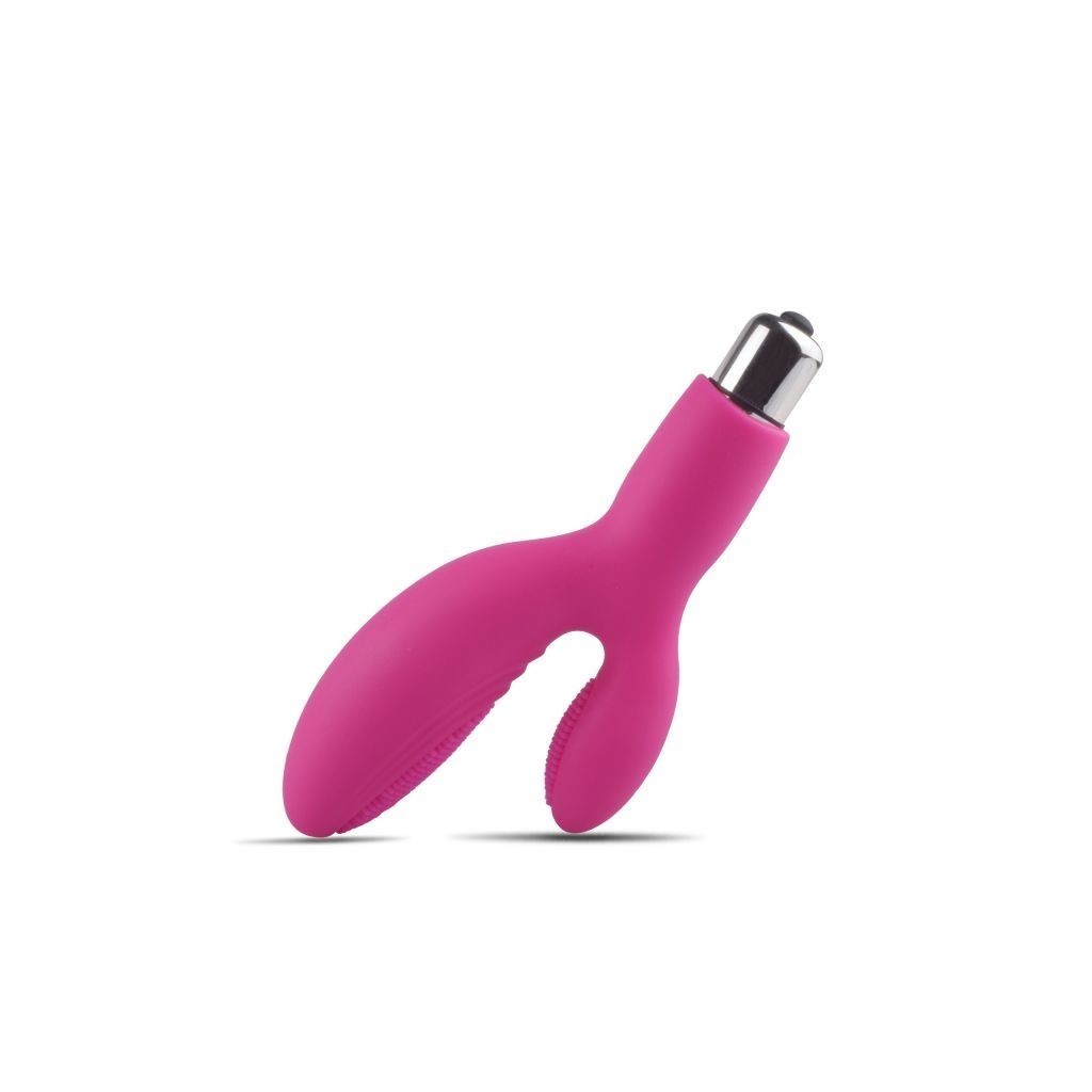 Vibratore doppio stimolatore clitoride fallo vaginale vibrante in silicone bold plus