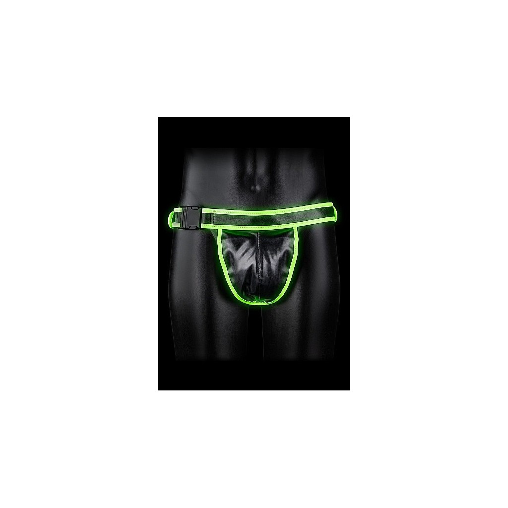 Sospensorio uomo Buckle Jock Strap - GitD - Neon Green/Black