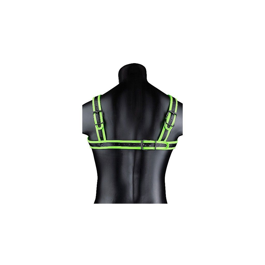 Pettorina bondage fosforescente Buckle Harness - Glow in the Dark - Neon Green/Black